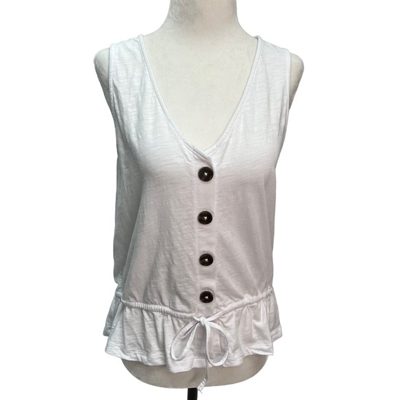 Sanctuary V-Neck Heartstrings V-Neck Button Front Tank Top Size M - Picture 3 of 11